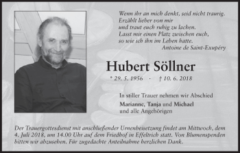 Anzeige von Hubert Söllner von MGO