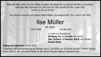 Anzeige von Ilse Müller von MGO