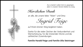 Anzeige von Ingrid Feige von MGO