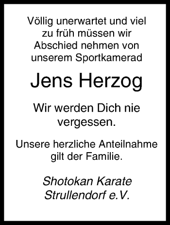 Anzeige von Jens Herzog von MGO