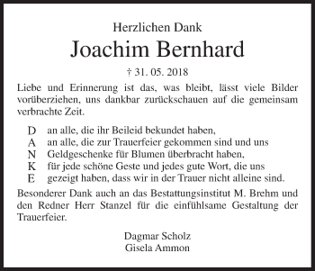 Anzeige von Joachim Bernhard von MGO