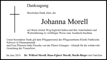 Anzeige von Johanna Morell von MGO