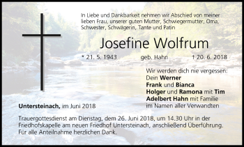 Anzeige von Josefine Wolfrum von MGO