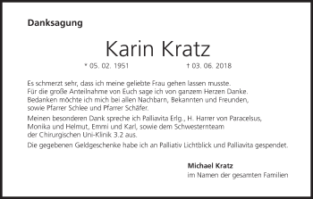 Anzeige von Karin Kratz von MGO