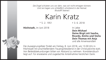 Anzeige von Karin Kratz von MGO