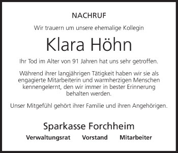 Anzeige von Klara Höhn von MGO