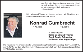 Anzeige von Konrad Gumbrecht von MGO