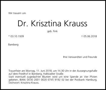 Anzeige von Krisztina Krauss von MGO