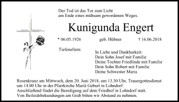 Anzeige von Kunigunda Engert von MGO