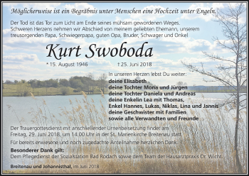 Anzeige von Kurt Swoboda von MGO