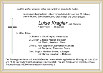 Anzeige von Luise Kragler von MGO