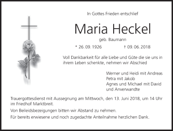 Anzeige von Maria Heckel von MGO