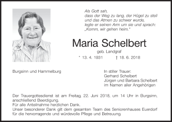 Anzeige von Maria Schelbert von MGO