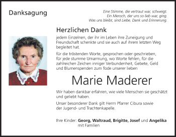 Anzeige von Marie Maderer von MGO