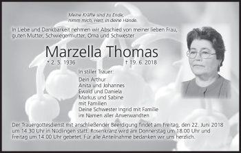 Anzeige von Marzella Thomas von MGO