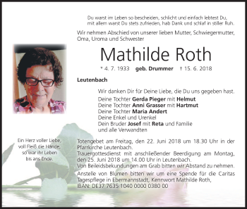 Anzeige von Mathilde Roth von MGO