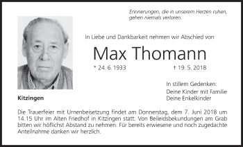 Anzeige von Max Thomann von MGO