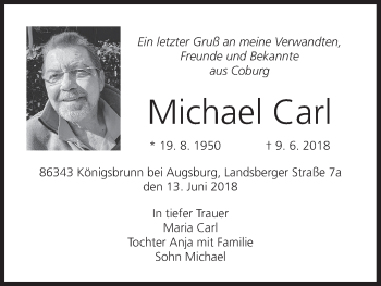 Anzeige von Michael Carl von MGO