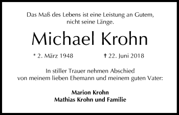 Anzeige von Michael Krohn von MGO
