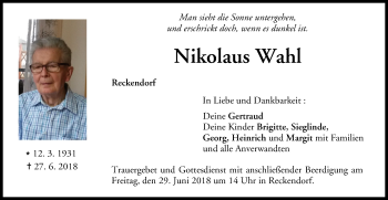 Anzeige von Nikolaus Wahl von MGO