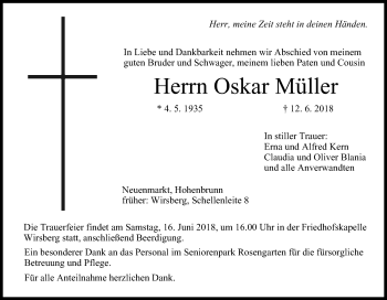 Anzeige von Oskar Müller von MGO
