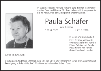 Anzeige von Paula Schäfer von MGO