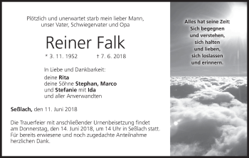Anzeige von Reiner Falk von MGO