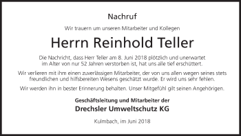 Anzeige von Reinhold Teller von MGO