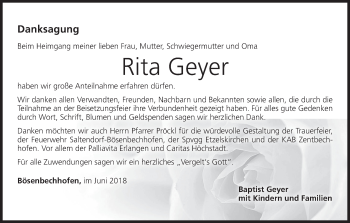 Anzeige von Rita Geyer von MGO