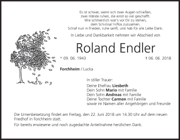 Anzeige von Roland Endler von MGO