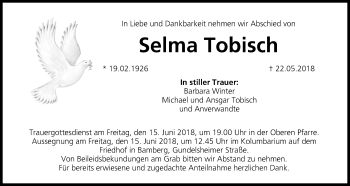 Anzeige von Selma Tobisch von MGO