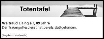 Anzeige von Totentafel vom 02.06.2018 von MGO