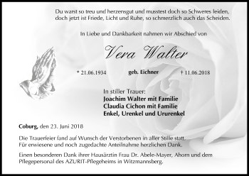 Anzeige von Vera Walter von MGO