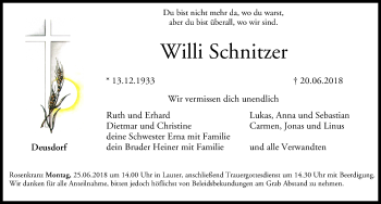 Anzeige von Willi Schnitzer von MGO