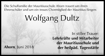 Anzeige von Wolfgang Dultz von MGO