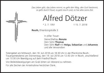 Anzeige von Alfred Dötzer von MGO