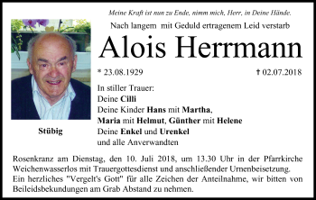 Anzeige von Alois Herrmann von MGO