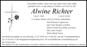 Anzeige von Alwine Richter von MGO