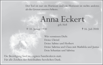 Anzeige von Anna Eckert von MGO
