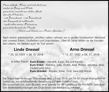 Anzeige von Arno Dressel von MGO