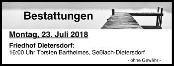 Anzeige von Bestattungen vom 23.07.2018 von MGO