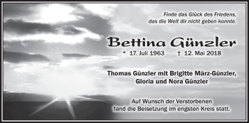 Anzeige von Bettina Günzler von MGO