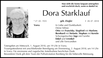 Anzeige von Dora Starklauf von MGO