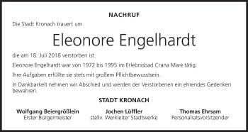 Anzeige von Eleonore Engelhardt von MGO
