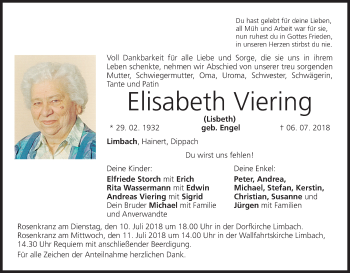 Anzeige von Elisabeth Viering von MGO