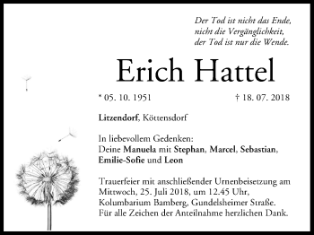 Anzeige von Erich Hattel von MGO