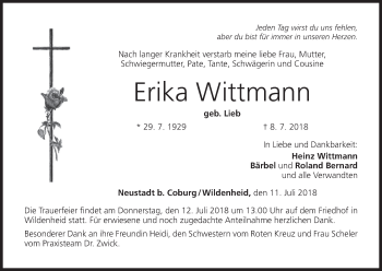 Anzeige von Erika Wittmann von MGO