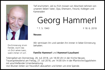Anzeige von Georg Hammerl von MGO