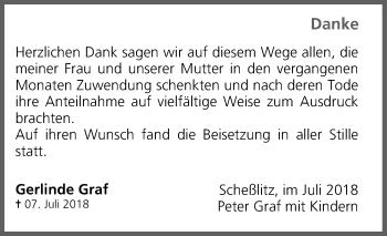 Anzeige von Gerlinde Graf von MGO