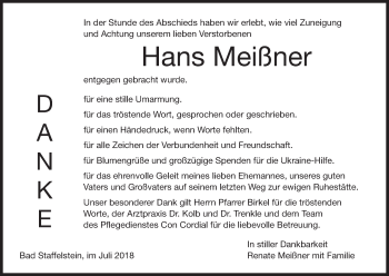 Anzeige von Hans Meißner von MGO